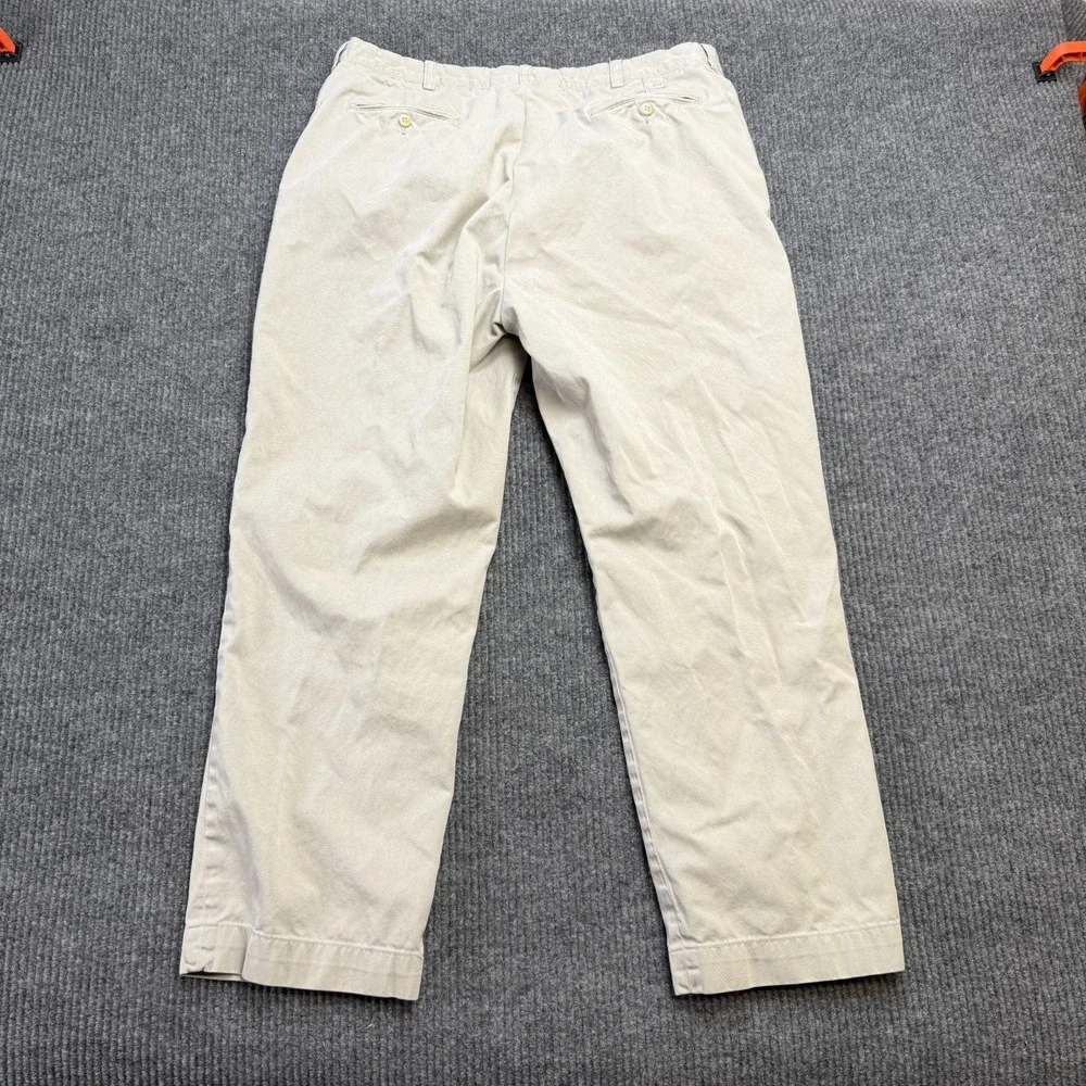 VTG Polo Ralph Lauren Pants Men 38x30 (35x28) Light Beige Prospect Chino Trouser